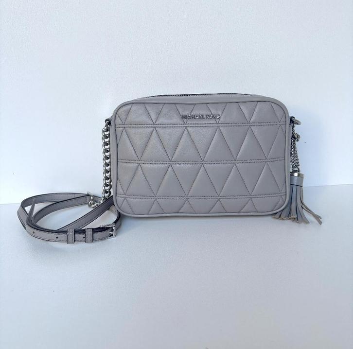 MICHAEL KORS Grijs leer crossbody tas bag, Sieraden, Tassen en Uiterlijk, Tassen | Damestassen, Zo goed als nieuw, Schoudertasje