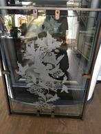 Glas in ijzeren omlijsting, Doe-het-zelf en Verbouw, Glas en Ramen, Ophalen, Gebruikt, Minder dan 80 cm, Minder dan 80 cm