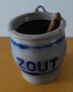 echte oude Keulse pot opschrift Zout en bijpassende pollepel, Antiek en Kunst, Antiek | Keramiek en Aardewerk, Ophalen of Verzenden