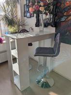 Paarse Barkrukken + Hoogglans Bartafel VidaXL, Ophalen, Zo goed als nieuw