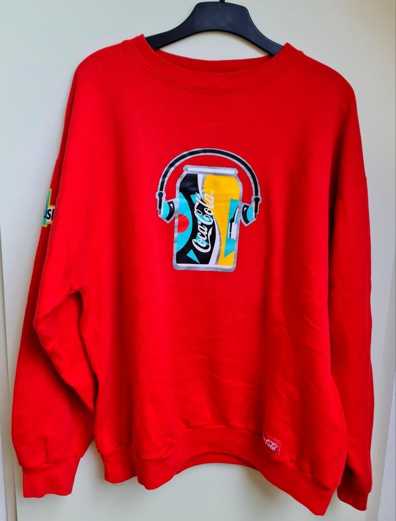 Coca-Cola is the Music sweater trui mt XL rood vintage mooi, Ophalen, Gebruikt, Gebruiksvoorwerp