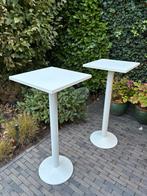 2x Witte Statafels - Blad 50x50cm, Ophalen, Gebruikt