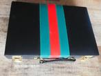 Backgammon luxe zwarte Koffer., Een of twee spelers, Ophalen of Verzenden, Zo goed als nieuw