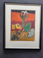 Vintage After Corneille Compositie - Cobra Stijl Kunstwerk, Met lijst, Rechthoekig Liggend, Ophalen of Verzenden, Zo goed als nieuw