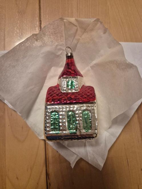 Antieke Vintage Kerstbal - Kerkje, Diversen, Kerst, Gebruikt, Ophalen