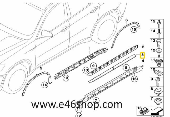 AFDEKLIJST DORPEL BMW X6  OE 51777184423 NIEUW, Auto-onderdelen, Carrosserie en Plaatwerk, BMW, Nieuw, Ophalen of Verzenden