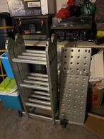 Vouwladder / schilderladder met platform - licht aluminium, Doe-het-zelf en Verbouw, Ladders en Trappen, Ophalen, Zo goed als nieuw