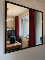 mooie grote spiegel met zwart hoogglans lijst 104 * 94 cm, 100 tot 150 cm, Rechthoekig, Zo goed als nieuw, Ophalen