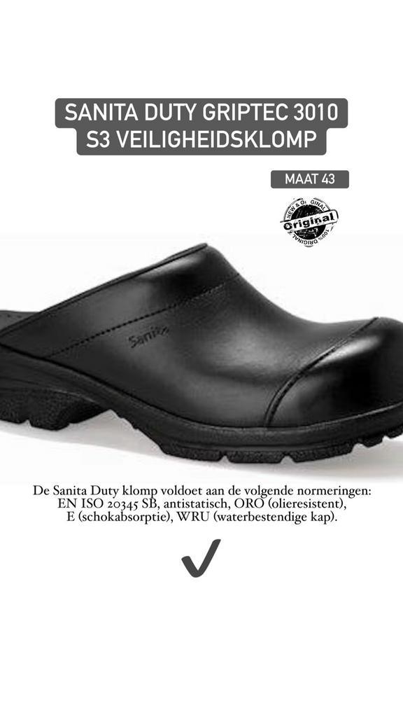 SANITA DUTY GRIPTEC 3010 VEILIGHEIDS/WERKKLOMP NIEUW MAAT 43, Doe-het-zelf en Verbouw, Veiligheidskleding, Nieuw, Verzenden