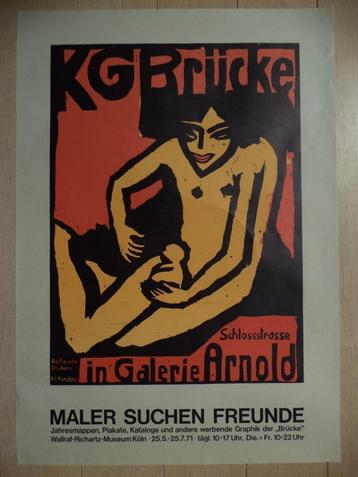 originele 1971 XL litho KIRCHNER affiche KG Brücke Keulen beschikbaar voor biedingen