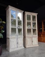 Franse vitrinekasten whitewash | sleetse Buffetkast #2171, Huis en Inrichting, Kasten | Buffetkasten, Niet ingevuld, Metaal, Met deur(en)