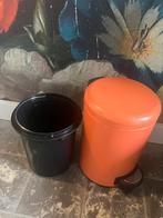 Prullenbakje oranje, Kunststof, Met pedaal, Ophalen of Verzenden, Zo goed als nieuw