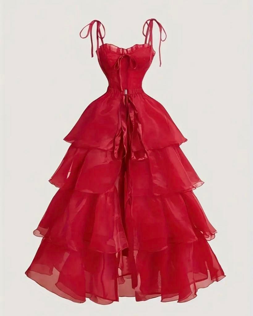 Twee prachtige rode jurken - feest, cosplay, Kleding | Dames, Jurken, Nieuw, Rood, Onder de knie, Ophalen of Verzenden