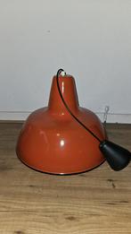 Retro oranje hanglamp, Huis en Inrichting, Ophalen of Verzenden, Gebruikt, Metaal, Minder dan 50 cm