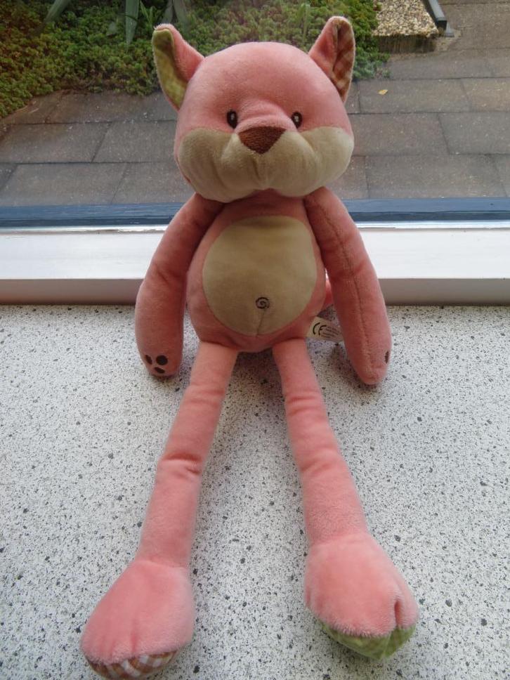 Vos poes merk Evora van Kruidvat zacht roze creme velours, Kinderen en Baby's, Speelgoed | Knuffels en Pluche, Zo goed als nieuw