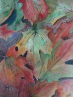 schilderij aquarel herfst, Ophalen of Verzenden