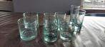 Handgeblazen groen gerecycled glas 10 stuks, Glas of Glazen, Ophalen of Verzenden, Effen, Glas