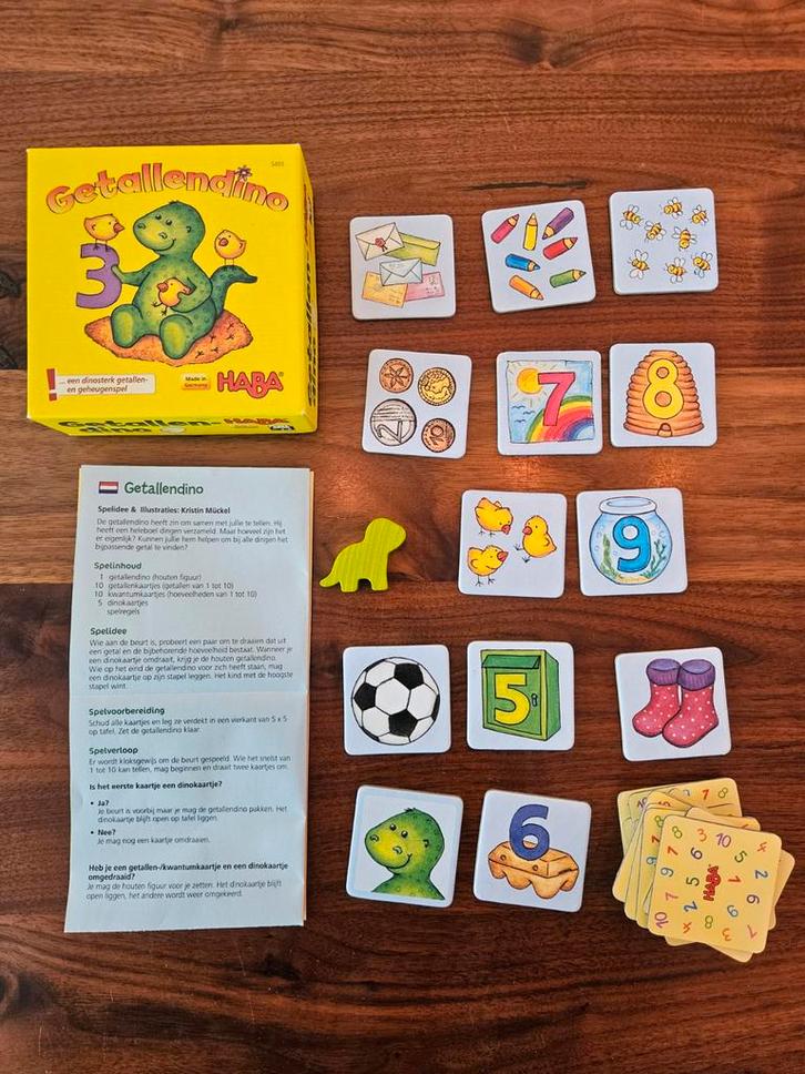 Spel getallen dino, Haba, 3-8 jaar, educatief, rekenen, Kinderen en Baby's, Speelgoed | Educatief en Creatief, Zo goed als nieuw