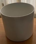 Aardewerk bloempot (Wit geëmailleerd), Tuin en Terras, Bloempotten, Ophalen, 40 cm of meer, Rond, Tuin