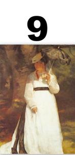 Renoir9 - Ongelopen kunstkaart auguste renoir: lise 1867, Gelopen, Ophalen of Verzenden
