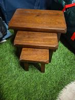 Eikenhouten Bijzettafels - Set van 3, Minder dan 45 cm, Minder dan 55 cm, Gebruikt, Klassiek