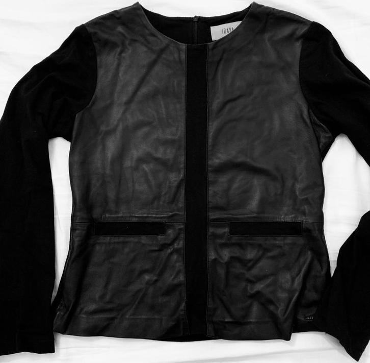 Mooie trui met lederen voorpand maat 38, merk Ibana, Kleding | Dames, Truien en Vesten, Zo goed als nieuw, Maat 38/40 (M), Zwart