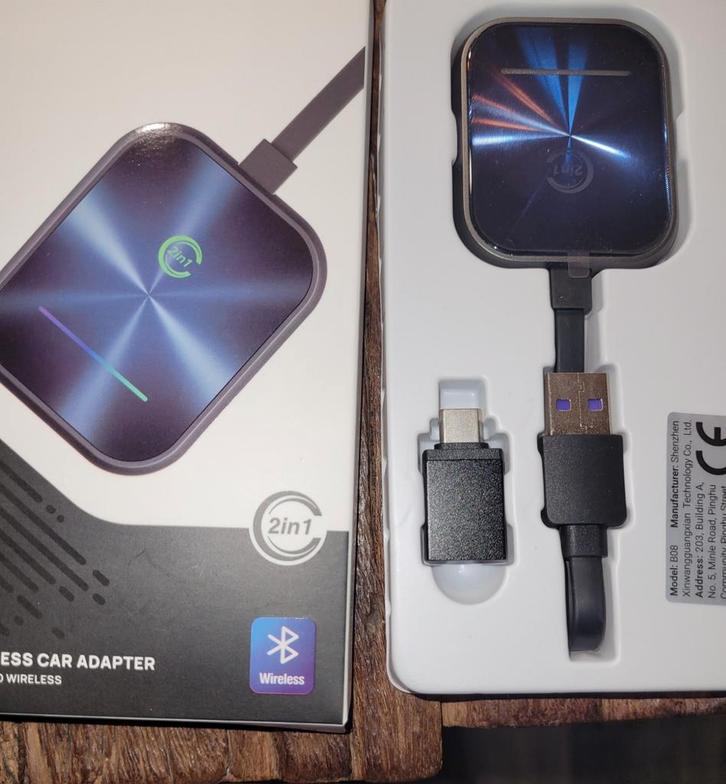 Draadloze Bluetooth Auto Adapter - 2in1, Auto diversen, Carkits, Nieuw, Ophalen of Verzenden
