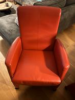 Drie Rode leren eetkamerstoelen, Ophalen, Drie, Leer, Zo goed als nieuw