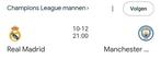 Real Madrid - Manchester City tickets