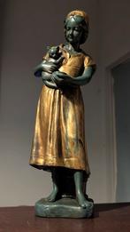 Gebroeders van Paridon - Meisje met Poes, Antiek en Kunst, Kunst | Beelden en Houtsnijwerken, Ophalen of Verzenden