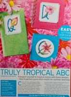 Tropische bloemen alfabet borduurpatroon, Ophalen, Nieuw, Handborduren, Patroon