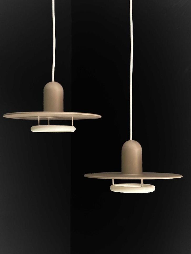 Hanglampen Taupe Fog og Mørup Optima set van 2, Huis en Inrichting, Lampen | Hanglampen, Zo goed als nieuw, Minder dan 50 cm, Kunststof