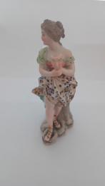 Antiek Volkstedt Jugendstil Porcelein Vrouwtje met Masker, Ophalen of Verzenden