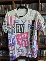 Vintage Levi's 501 AOP T-shirt 90s - Maat L, Maat 38/40 (M), Ophalen of Verzenden, Korte mouw, Grijs