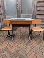 Vintage Galvanitas schoolbank/bureau plus stoeltjes, Ophalen, Zo goed als nieuw, Tafel(s) en Stoel(en)