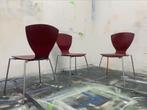 4 x // bordeaux rood//  buisframe// vlinder stoelen, Huis en Inrichting, Stoelen, Ophalen, Gebruikt, Vlinderstoel / Scandinavisch design