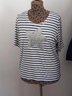Rabe 48 wit  zilver en blauwe streep viscose, Rabe, Wit, Maat 46/48 (XL) of groter, Nieuw
