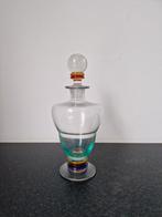 Vintage design karaf / vaas memphis stijl kleurrijk, Overige kleuren, Ophalen of Verzenden, Minder dan 50 cm, Glas