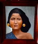 Schilderij Indonesische, olie op paneel, Antiek en Kunst, Kunst | Schilderijen | Klassiek, Ophalen of Verzenden