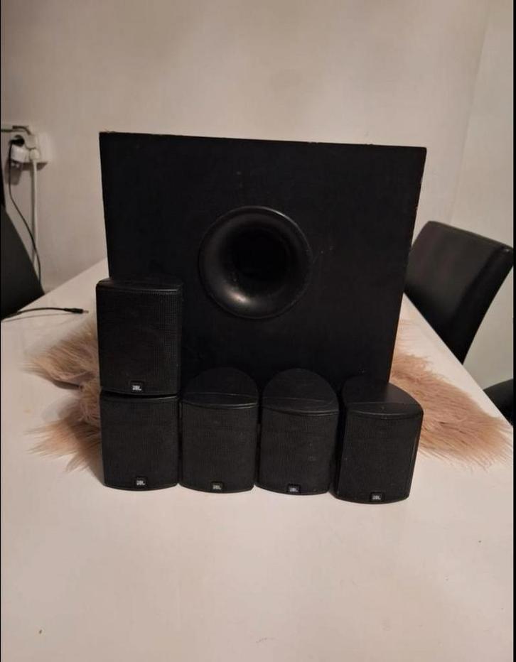 JBL SCS 75 5.1 Speakerset + Versterker & Kabels, Audio, Tv en Foto, Home Cinema-sets, Gebruikt, Overige spelers, 5.1-systeem, 70 watt of meer
