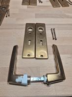 Vintage Messing Deurbeslag Set brons, Ophalen of Verzenden, Gebruikt, Koper of Messing, Klink of Kruk