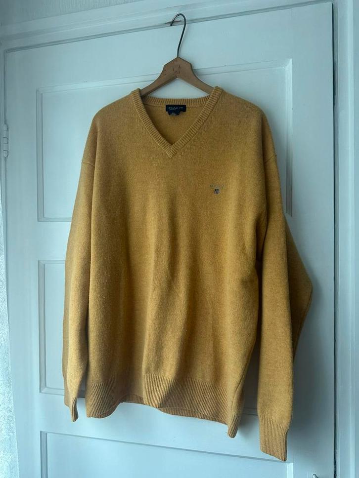 Heerlijke warme 100 % lamswollen oker gele trui Gant, Kleding | Heren, Truien en Vesten, Zo goed als nieuw, Maat 52/54 (L), Geel