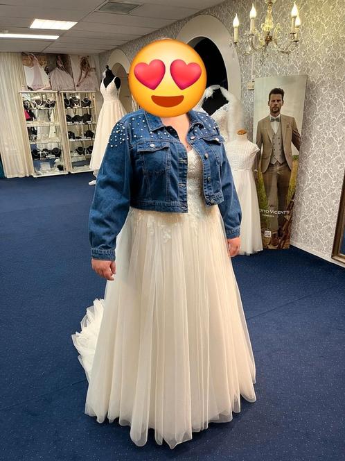 Trouwjurk, eventueel met accessoires, Kleding | Dames, Trouwkleding en Trouwaccessoires, Zo goed als nieuw, Trouwjurk, Wit, Ophalen