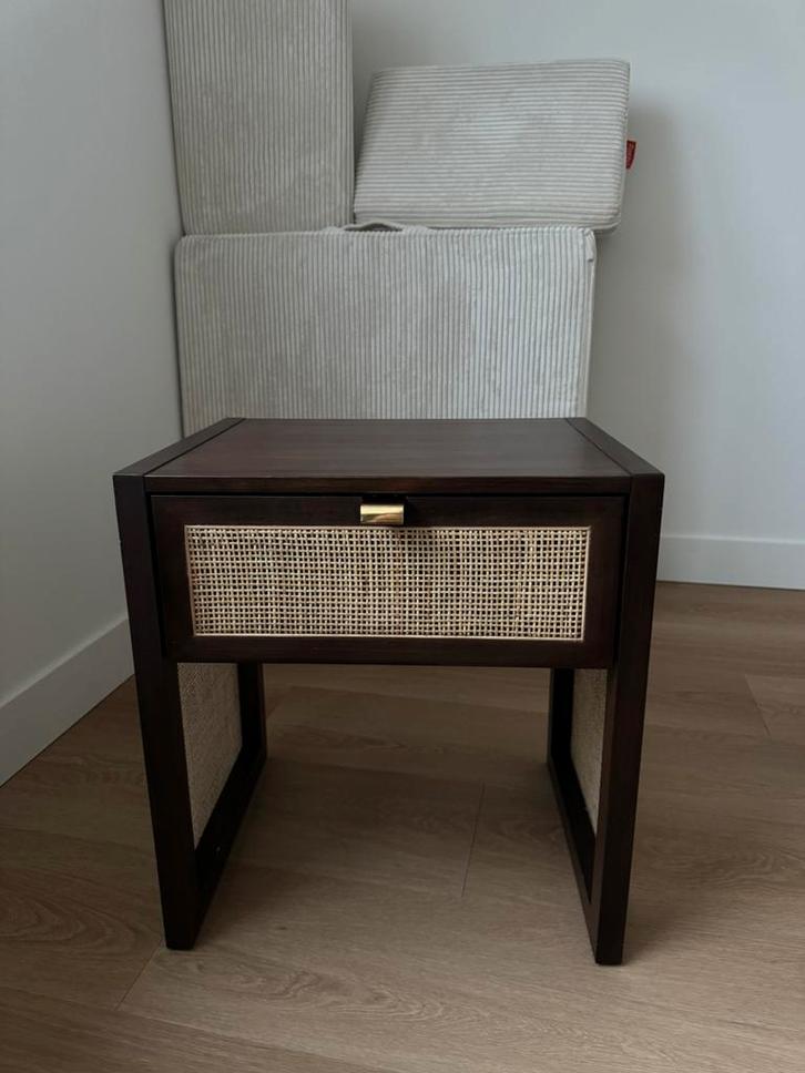 rotan nachtkastjes – set van 2 – zo goed als nieuw, Huis en Inrichting, Slaapkamer | Nachtkastjes, Zo goed als nieuw, 45 tot 65 cm