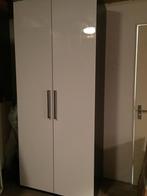 Kast, wit, hoog, hoogglans, Huis en Inrichting, Kasten | Kledingkasten, Ophalen, Strak, Met deur(en), 200 cm of meer