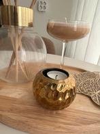 Goudkleurige Xenos waxinelichthouder, Huis en Inrichting, Woonaccessoires | Kandelaars en Kaarsen, Gebruikt, Ophalen of Verzenden