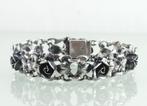 Vintage zilveren armband roosjes Teka Theodor Klotz, Ophalen of Verzenden, Zilver, Armband