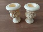 2 nieuwe brocante stenen kandelaars, Huis en Inrichting, Woonaccessoires | Kandelaars en Kaarsen, Ophalen, Nieuw, Overige materialen