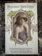 Oude kaart, heartiest greetings, 1913/15?, Verzamelen, Ansichtkaarten | Themakaarten, Ophalen of Verzenden, Voor 1920