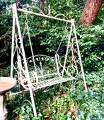 * schommelbank brocante grote ijzeren schommel bankje wit, Tuin en Terras, Ophalen, Gebruikt, Metaal, Schommelbank